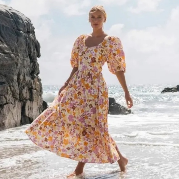 Billabong Endless Shore Floral Maxi Dress Size Medium - Picture 1 of 16